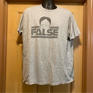 Men’s The Office Dwight Schrute FALSE gray T shirt 2X Ripple Junction